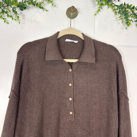 Talulah sweater Romper Playsuit Large Brown Ribbed Knit One Piece Long Sleeve - Picture 4 of 16